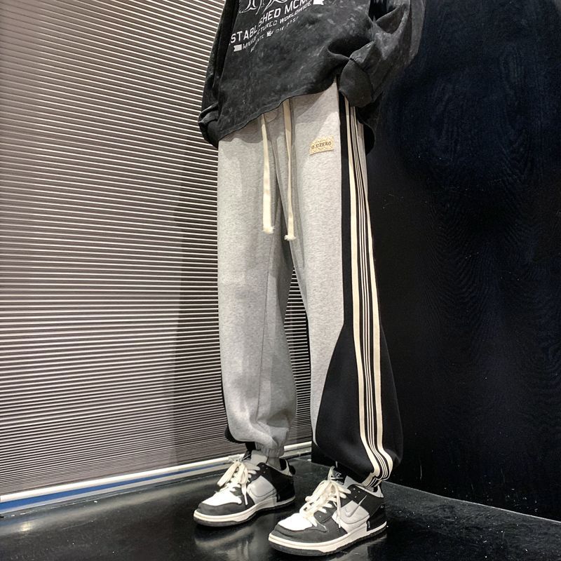 アメリカンファッション コントラストカラー カジュアルパンツ