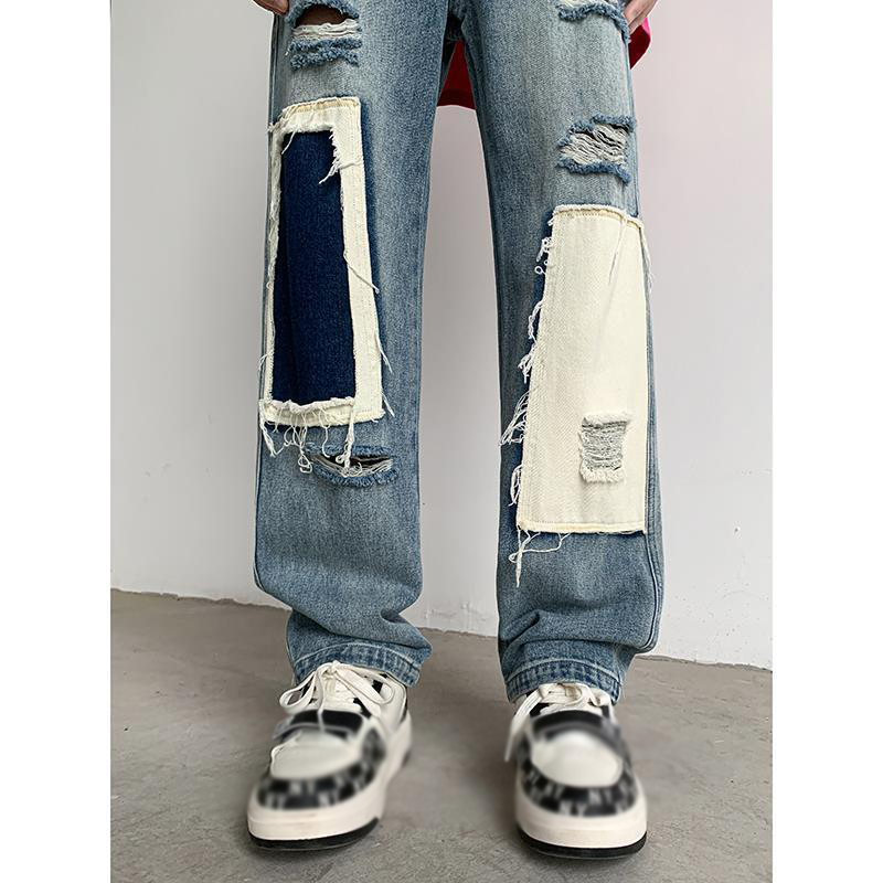 高品質 ユニークなデザイン 超カッコイイ ハイストリートスタイル ジーンズ
