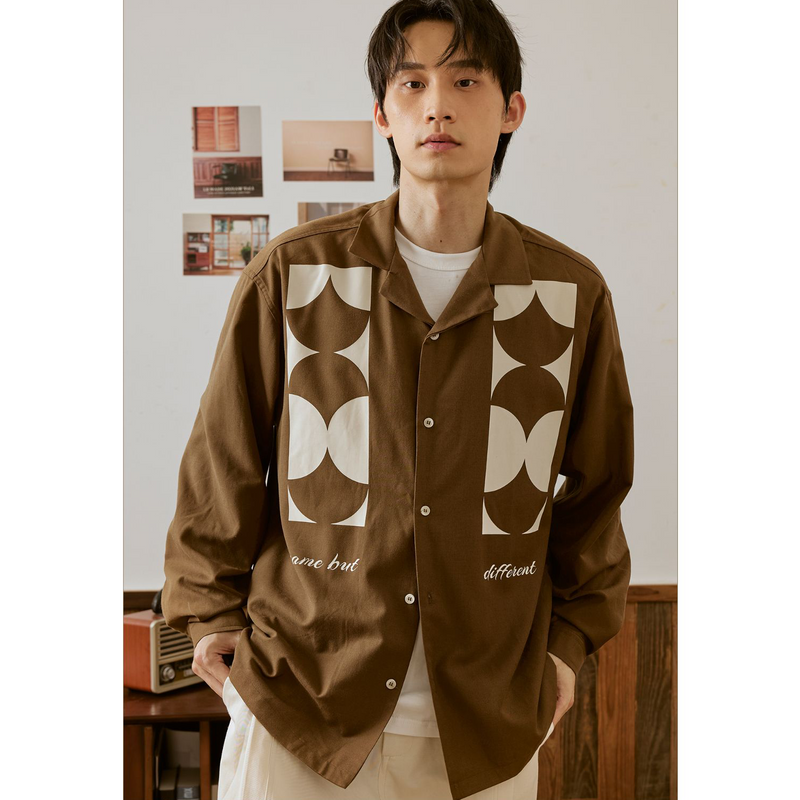 レトロ カレッジスタイル だるいスタイル カジュアル シャツ