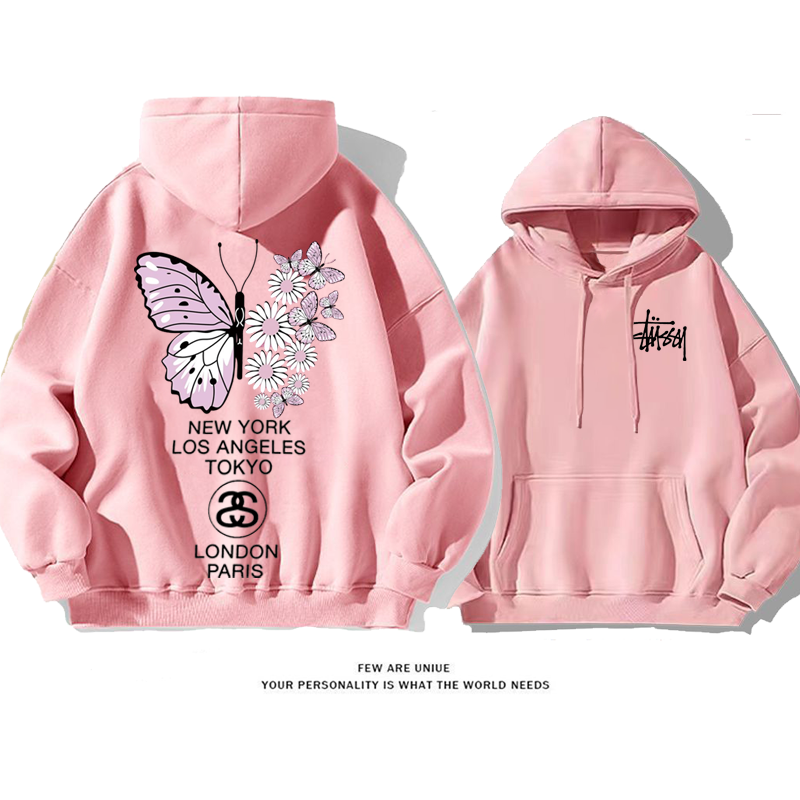 蝶プリント模様気品があるファッションパーカー