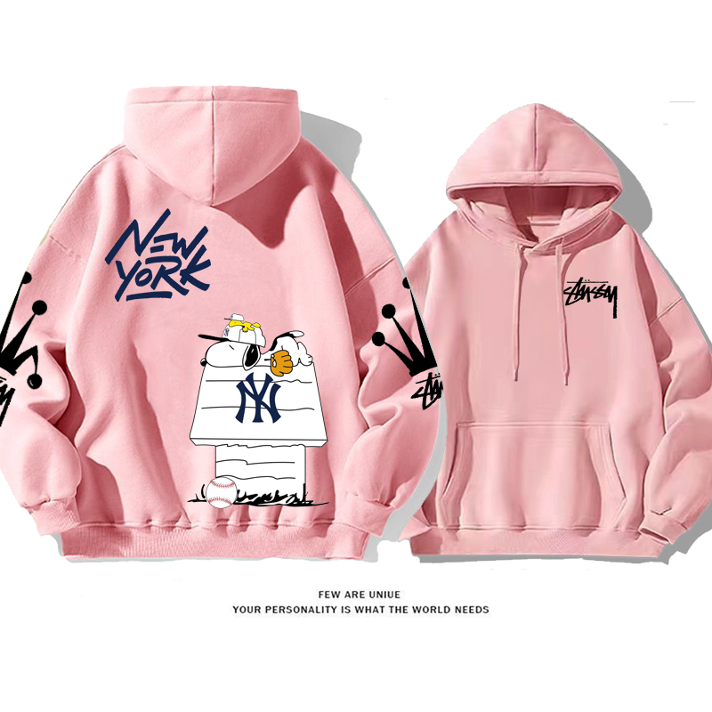 カジュアルカートゥーン白い子犬超カッコイイins映えファッションパーカー