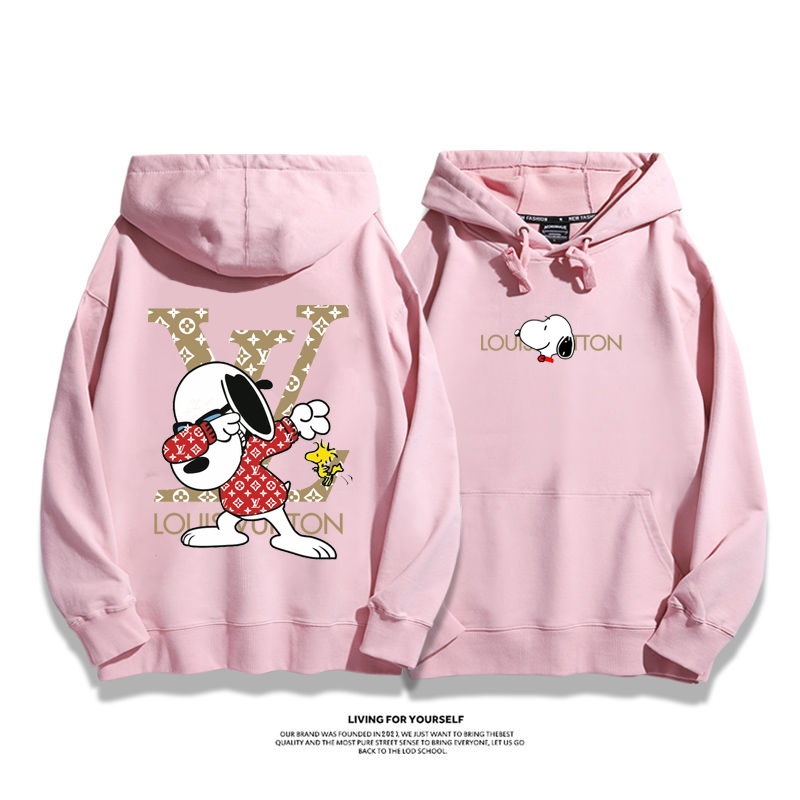 ストリート カートゥーン カップル フード付きパーカー