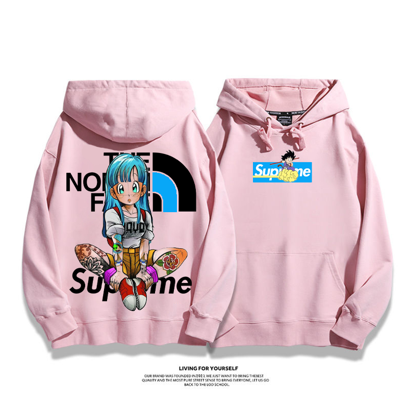 人気のデザイン 漫画のキャラクターの座り姿勢 プリント柄 フード付きパーカー