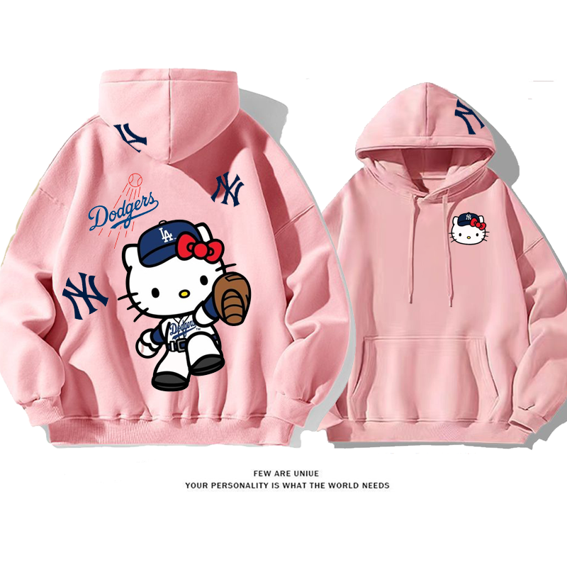 人気爆発カートゥーン野球をする猫カジュアルファッションパーカー