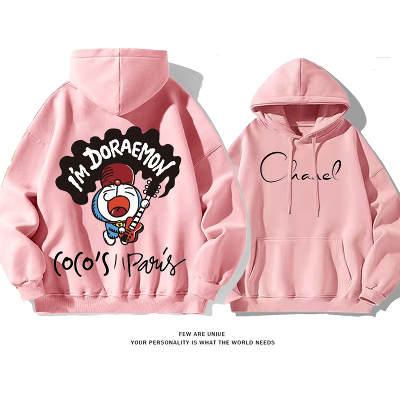 人気爆発青い猫ギターを弾くカートゥーンファッションパーカー