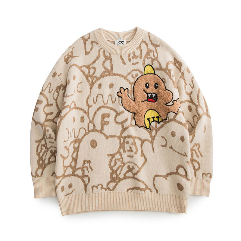 カートゥーン  プリント柄  パーカー  ニット セーター