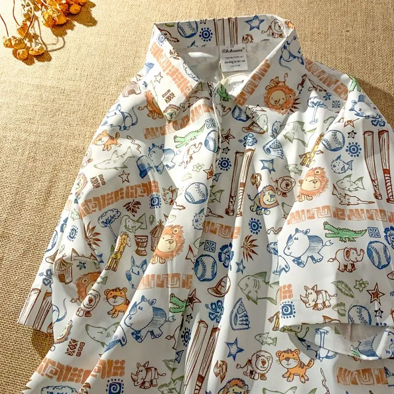 楽しい漫画かわいいカジュアル半袖 シャツ